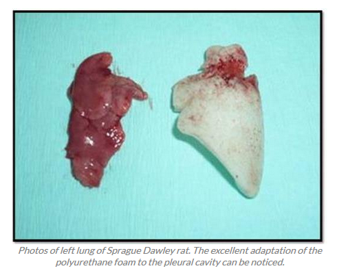 Novel self-expanding polyurethane foams intended for inert filling of pleural and other human cavities.